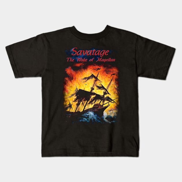 SAVATAGE BAND Kids T-Shirt by Kurasaki